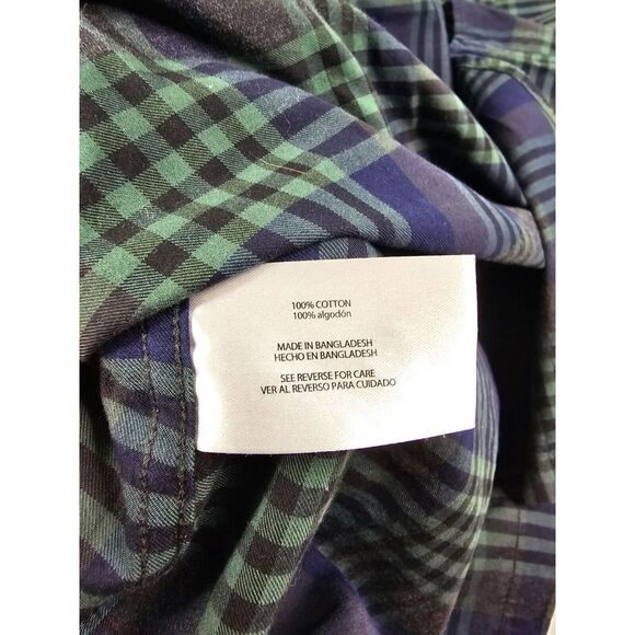 Men's Orvis Big Bear Blue Green Plaid Flannel Long Sleeve Button Up Size M - Picture 11 of 11